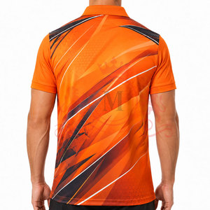 Export Quality Orange Stripe Polo Shirt Breathable Lightweight Fabric <b>Classic</b> Collar Short Sleeve Active Lifestyle Wear - Product Image 5