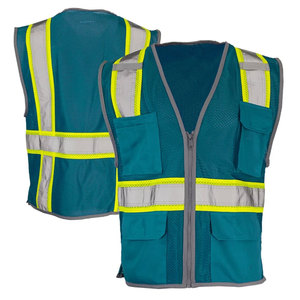 High Visibility Reflective Safety Security Engineer Workwear Construction Road Worker Zipper Vest by <b>Star</b> Crystal Enterprises - Product Image 6