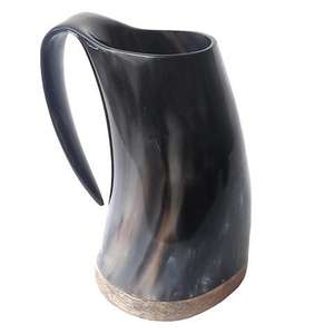 Mug à bière et miad en corne de buffle fait main, style vintage, design naturel en forme de cloche, pour la vente en gros, inspiré des mugs à boire des Vikings - Product Image 1