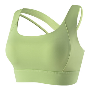 Sujetador Deportivo Sin Costuras para Mujer con Tirantes Cruzados, Escote Redondo, Soporte Medio, Ropa Deportiva para Yoga y Fitness, Color Blanco - Product Image 6