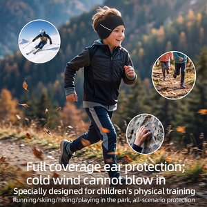 Cache-oreilles en polaire pour enfants, bandeau chaud d'hiver réglable pour le sport - Product Image 5