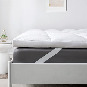 Surmatelas matelassé rafraîchissant en microfibre 400TC blanc, lavable, toutes saisons, pliable, pour la maison et l'hôtellerie - Product Image 3
