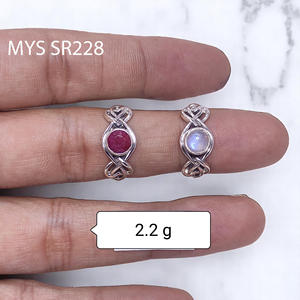 Natural With Round Shape Gemstone Silver Rings 925 Sterling Silver Fine Ring Fine Jewelry Direct Supply - Product Image 1