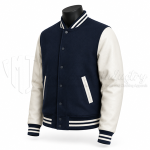Chaqueta Varsity Personalizada para Hombre, Estilo Letterman, con Logotipo de Béisbol, Cuerpo de Lana, Mangas de Cuero, Estilo Bomber, Unisex, Casual - Product Image 3