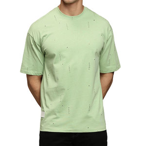 T-shirt Homme Délavé à Épaules Tombantes Coupe Ample Coton Premium Streetwear Fournisseur en Gros - Product Image 1