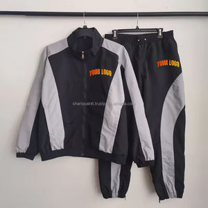 Ensemble coupe-vent personnalisé OEM, deux pièces, veste et pantalon en nylon imperméable et coupe-vent, design de survêtement de jogging, survêtement coupe-vent - Product Image 1