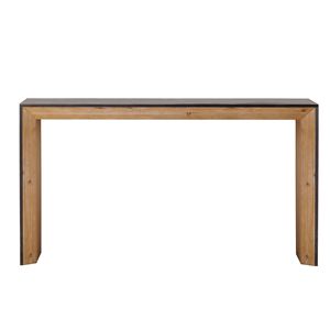 Modern Narrow <b>Console</b> <b>Table</b> in <b>Black</b> & Natural Wood Easy Assembly Multi-Color Small Entryway & Couch <b>Table</b> - Product Image 4