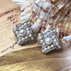 Pendientes de Perlas de Agua Dulce de Lujo con Inyección de Oro de 14K, Pendientes Pequeños y Brillantes con Cristales de Mantou, Perlas de Agua Dulce Naturales - Product Image 2