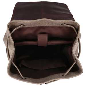 High Quality Wholesale Vintage Brown Canvas <b>Leather</b> Bag <b>Laptop</b> School Bag Hiking Travel Rucksack Anti Theft <b>Backpack</b> - Product Image 3