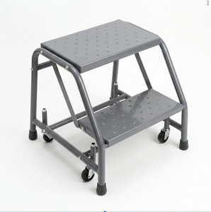 Professional 2 Step Rolling <b>Ladder</b> for Store and Home Use Steel Step Stool Vietnam Factory ISO Certified Durable OEM Sale - Product Image 1