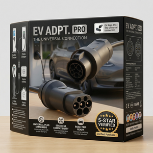 Convertisseur de charge pour véhicules électriques de type 1 à type 2, sortie AC stable 32A, compatible avec la plupart des véhicules électriques standard américains et européens - Product Image 1