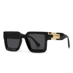 Lmamba 9239 Classic Vintage Custom Logo Thick Square Sun Glasses Luxury Brand Designer Retro Fashion <b>Sunglasses</b> Men - Product Image 3