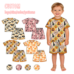 Ensemble de <span class=keywords><strong>T</strong></span>-shirts à manches courtes en fibre de bambou de haute qualité avec personnages de dessins animés d'Halloween, vente chaude, pour enfants et bébés, tenue de jour - Product Image 1