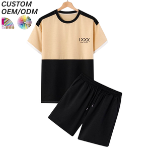 Conjuntos de Camisetas de Algodón Sólido Transpirables de Verano para Hombre, Conjunto Casual de Dos Piezas, Logotipo Personalizado, Soporte OEM ODM para Suministro de Marca - Product Image 5