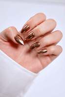 Vente en gros de faux ongles carrés longs, forme artistique abstraite, OEM ODM, luxe, chrome, ABS, ongles dorés en spirale, fabrication sur mesure