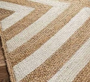 Modern Bohemian Handcrafted Flat <b>Weave</b> Jute Area Rug Patchwork Non Slip Living Room Floor Rug Natural Border - Product Image 2