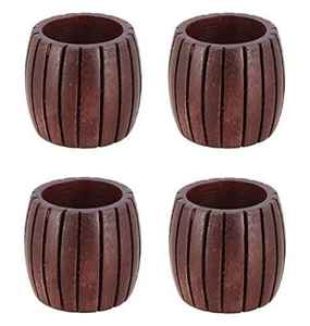 ชุดแหวนรองผ้าเช็ดปากไม้ทำมือ ดีไซน์คลาสสิก ทนทาน เป็นมิตรกับสิ่งแวดล้อม สำหรับโต๊ะอาหาร บ้าน โรงแรม ร้านอาหาร - Product Image 3