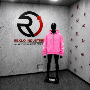 Sweat à capuche rose oversize zippé de qualité supérieure, style streetwear, avec motif graphique tendance étoile, de luxe, pour le quotidien, en coton premium - Product Image 3