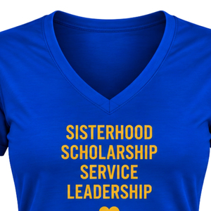 Camiseta Deportiva Personalizada para Mujer SGRHO, Sigma Gamma Rho, Sororidad Griega, Cuello en V, Manga Corta, Venta al Por Mayor - Product Image 3