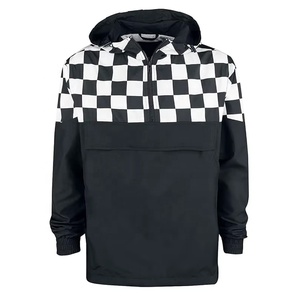 Hooded Collar Quarter Zip <b>Windbreaker</b> <b>Mens</b> Jacket with Embroidery Waterproof & Windproof Jacket - Product Image 1