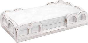 Porte-serviettes en bois pour table, style ferme, plateau porte-serviettes pour salle de bain, panier rustique pour serviettes en papier et essuie-mains jetables - Product Image 2