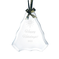 Edle Maßgefertigte Polierte Thermotransfer-Bedruckte Glas-Kristall-Pyramide DIY Glocken-Hängeornamente Weihnachtsdekoration - Modisch
