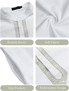 Thobes Jubbah pour hommes à manches longues, style koweïtien moderne, thermiques, grandes tailles, blancs, fabricant 2026, haute qualité, Daffah Dubai Thobes - Product Image 5