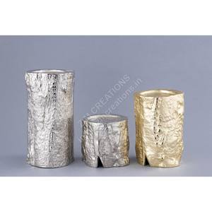 ชุดเชิงเทียนโลหะ 3 ชิ้น สีเงิน สีทอง ทรงกระบอก สำหรับใส่เทียนไข ดีไซน์ทันสมัย ทำด้วยมือ เหมาะสำหรับงานแต่งงาน คริสต์มาส งานเลี้ยงบนโต๊ะ - Product Image 1