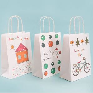 Sacs en papier kraft au prix le plus bas - Sacs en papier personnalisés avec logo imprimé - Vente en gros de sacs de courses aux taxes les plus basses - Product Image 3