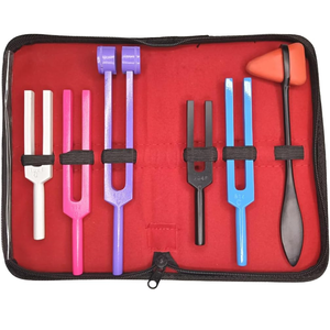 Ensemble de diapasons cliniques en aluminium à 4 canaux avec 5 diapasons et marteau W réglable pour tests médicaux et neurologiques - Product Image 2