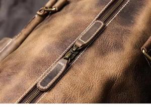 Sacs de voyage en cuir véritable pour hommes, style sport, confortables, 50-70L, sac de week-end, sac de sport, bagages de haute qualité, sac de voyage en cuir - Product Image 4