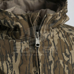 Veste de chasse d'hiver doublée en toile pour hommes avec capuche, col et fermeture éclair intégrale, tissu chaud, plusieurs poches, camping - Product Image 5
