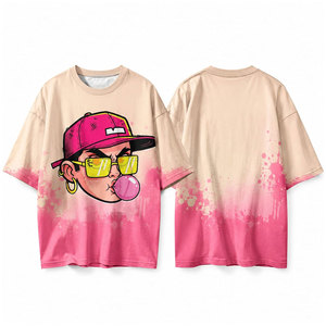 T-shirt à manches courtes pour homme, coupe oversize, 100% coton, 260 g/m², effet délavé personnalisé, imprimé DTG, avec strass - Product Image 1