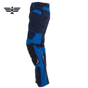 Men's Fluorescent Polyester Heavy Duty <b>Work</b> <b>Pants</b> Navy Royal Blue Reinforced Utility <b>Cargo</b> Trousers Multi-Pocket Construction - Product Image 3