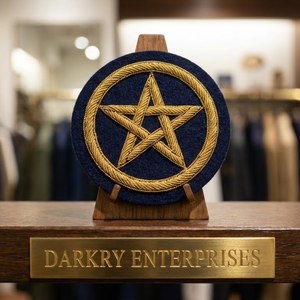 Custom Masonic Regalia Bullion Wire Hand Embroidery Patch Square Compass <b>Torch</b> Emblem Handmade Masonic Lodge Blazer Badge Patch - Product Image 6