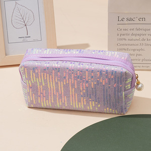 Sequin Cosmetic Bag Zipper <b>Makeup</b> Pouch Portable Travel Toiletry <b>Case</b> Custom Promotional Gift - Product Image 6