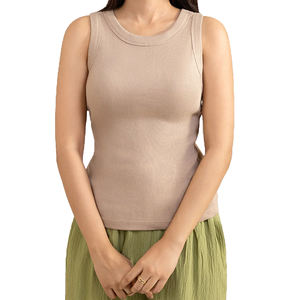 Camiseta sin mangas de tela Oxford de algodón transpirable para mujer, talla grande, con encaje y borlas, para deporte, yoga, ejercicio, de secado rápido - Product Image 1