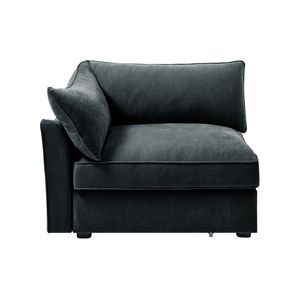 Divano LSF in Velluto Grigio per Soggiorno - Product Image 1