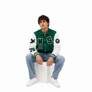 แจ็คเก็ต Letterman แบบ OEM ขายส่ง แจ็คเก็ต Varsity ปักลาย Chenille แจ็คเก็ต Varsity ปักลายปักโลโก้ตามสั่ง ตัวเสื้อทำจากผ้าขนสัตว์ แขนเสื้อทำจากหนัง - Product Image 4