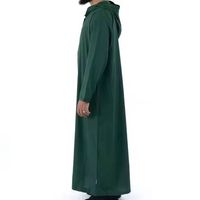 Qamis Homme à Capuche Couleur Unie Vêtement Islamique Manches Longues Robe Arabe Kandura Dishdasha Décontracté Longueur Ras du Sol Respirant Coupe Ample