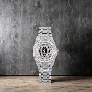 Reloj Automático Personalizado con Incrustaciones de Diamantes, Movimiento Esqueleto, Reloj de Joyería con Diamantes Moissanite - Product Image 4