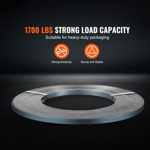 Nastro in Acciaio per Imballaggio ad Alta Resistenza, Rotolo da 1640 Piedi di Lunghezza x 3/4 Pollici di Larghezza x 0,02 Pollici di Spessore, Resistenza alla Rottura 1700 Libbre - Product Image 2