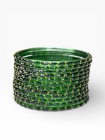 Ensemble de bracelets tendance en forme de goutte de pluie plaqués or de style indien vert émeraude foncé, bijoux de mode traditionnels pour l'exportation mondiale