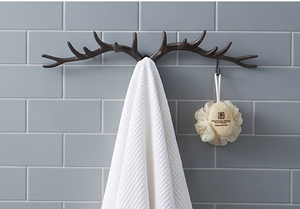 Premium Rustic Metal Deer Antler Wall <b>Hook</b> Heavy-Duty Wall Mounted Coat Rack Animal Pattern Decor - Product Image 5