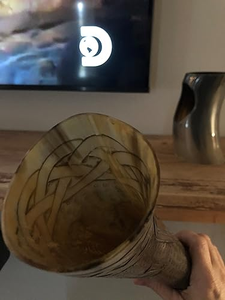 Cuerno de Búfalo Natural Ecológico Hecho a Mano FAIZA CRAFT, Juego de Cuernos para Beber, Cerveza Ale, Estilo Medieval Vikingo Auténtico - Product Image 5