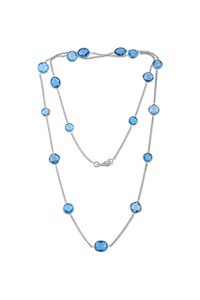 Collar de Topacio Azul en Plata de Ley 92.5 KLSS-40163 - Product Image 2