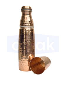 Bouteille d'eau en cuivre OTSAK Premium avec couvercle en cuivre, bouteille d'eau portable pour le bureau, l'extérieur, la maison, le camping, 34 oz (1000 ml) - Product Image 2