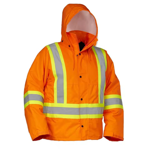 Safety Work <b>Jackets</b> Reflective Breathable Canvas Stand Collar Custom Made High Quality Winter <b>Jackets</b> for Men - Product Image 1