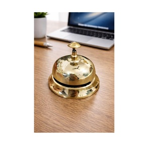 Campana de Mesa Decorativa de Aluminio Pulido Dorado, Campana de Mesa de Aluminio con Botón de Presión - Product Image 4