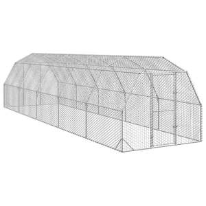 Corral Rectangular Grande de Acero Galvanizado para Pollos, Jaula para Animales para la Cría de Aves de Corral - Product Image 1